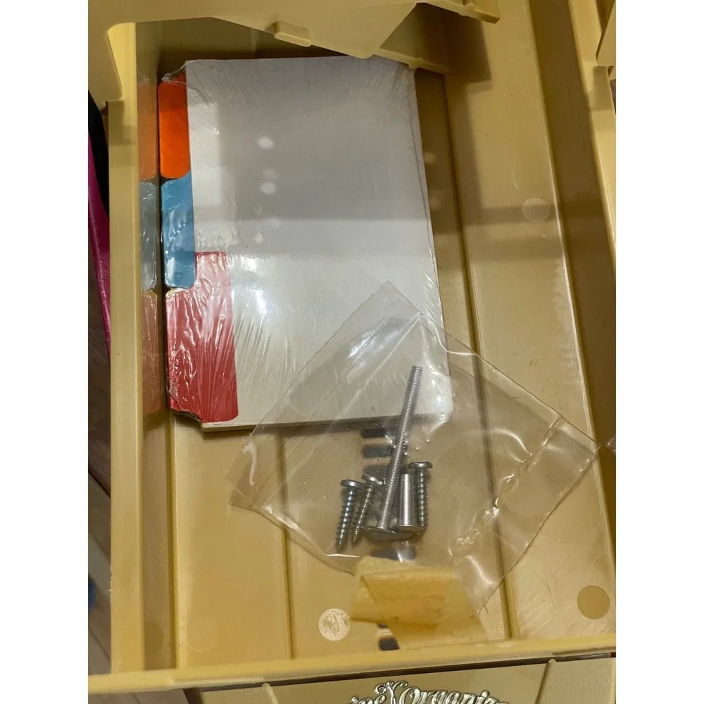 Vintage 70's New Dimension Products Recipe Organizer Under Cabinet Gold 3x5 Card